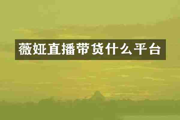 薇娅直播带货什么平台