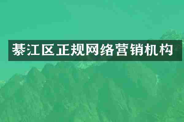 綦江区正规网络营销机构