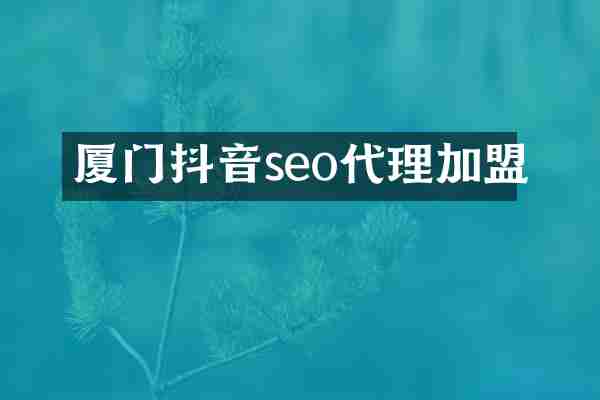 厦门抖音seo代理加盟