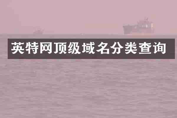 英特网顶级域名分类查询