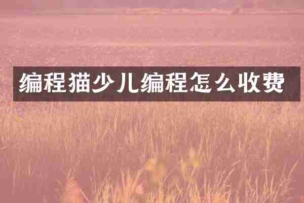 编程猫少儿编程怎么收费