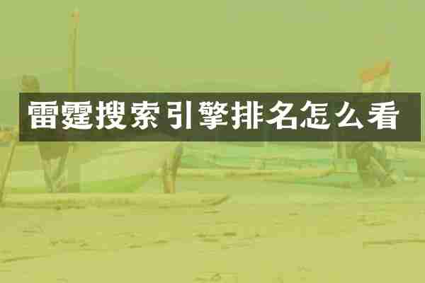 雷霆搜索引擎排名怎么看