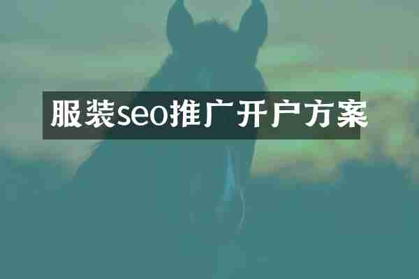 服装seo推广开户方案