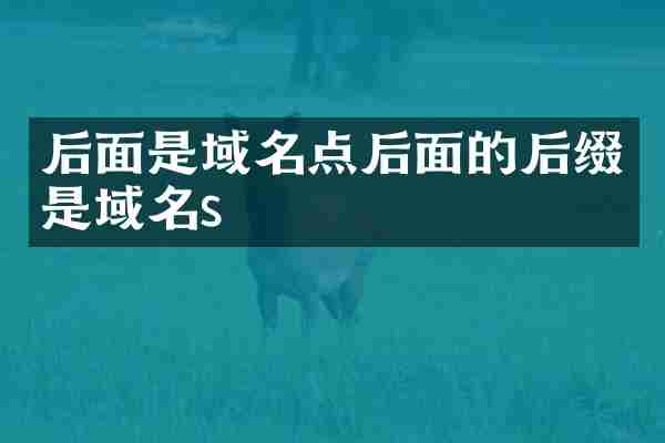 后面是域名点后面的后缀是域名s