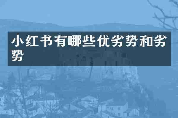 小红书有哪些优劣势和劣势
