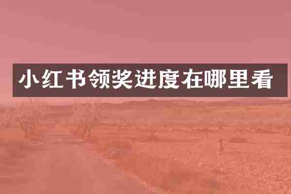 小红书领奖进度在哪里看