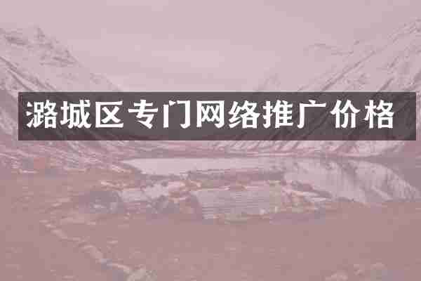 潞城区专门网络推广价格