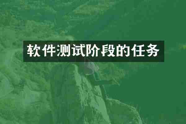 软件测试阶段的任务