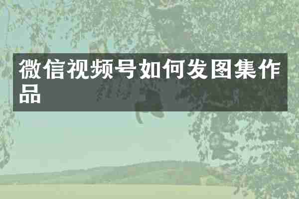 微信视频号如何发图集作品