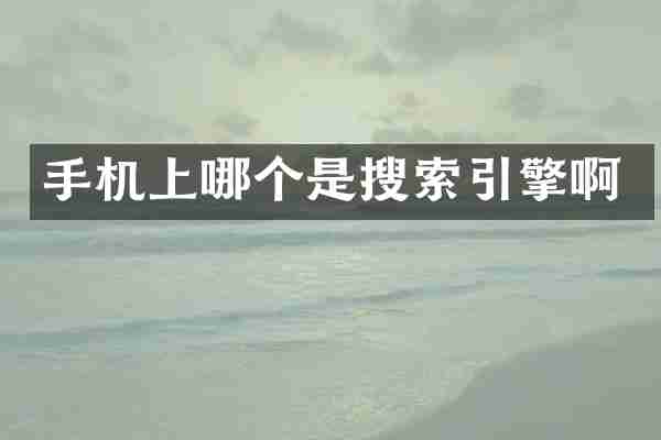 手机上哪个是搜索引擎啊