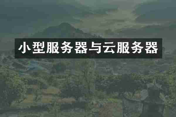 小型服务器与云服务器