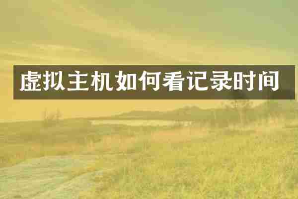 虚拟主机如何看记录时间