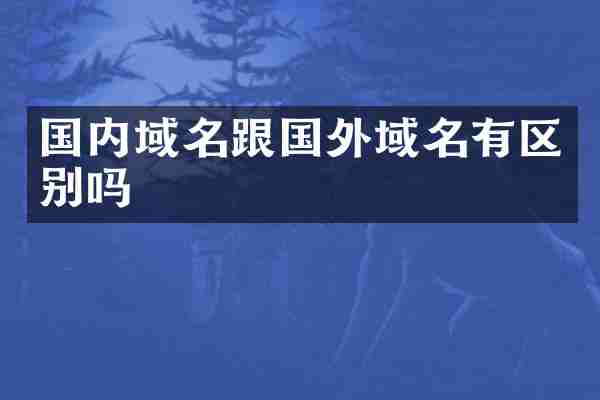国内域名跟国外域名有区别吗