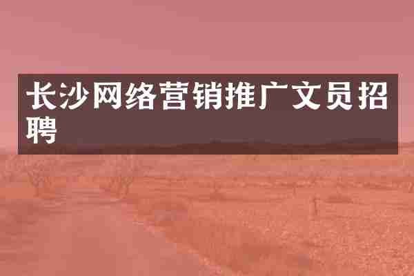 长沙网络营销推广文员招聘