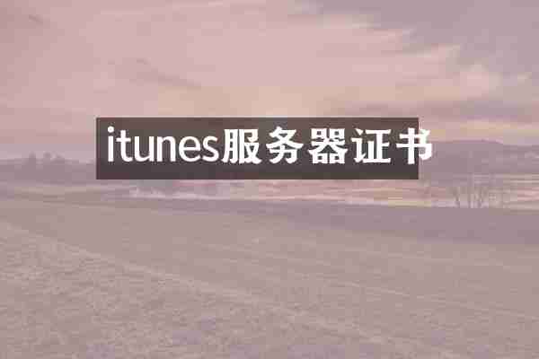 itunes服务器证书