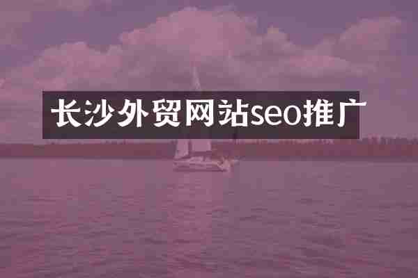 长沙外贸网站seo推广