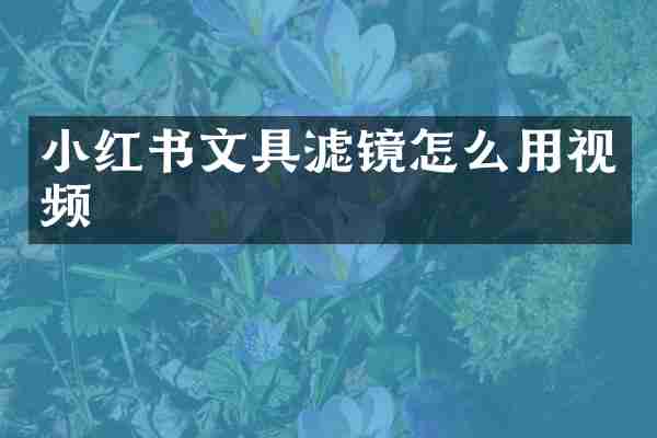 小红书文具滤镜怎么用视频