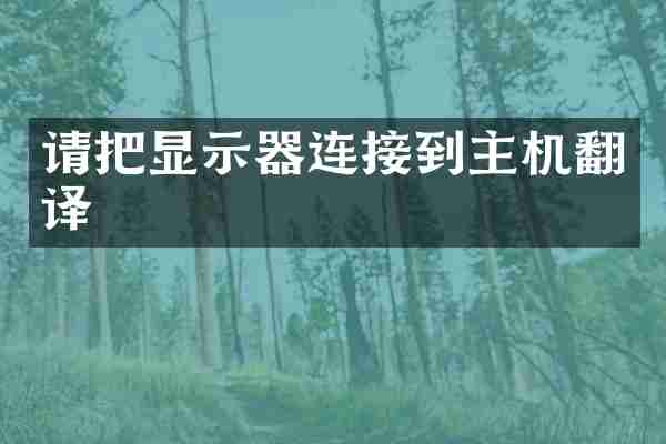 请把显示器连接到主机翻译