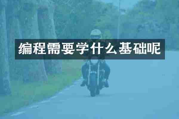 编程需要学什么基础呢