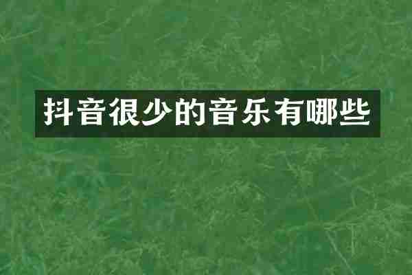 抖音很少的音乐有哪些