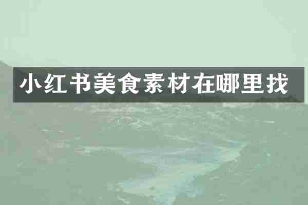 小红书美食素材在哪里找