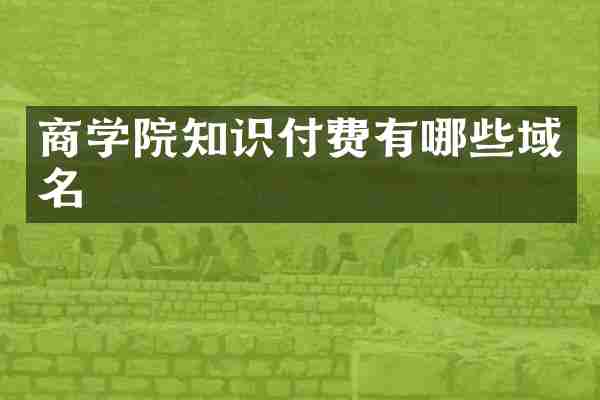 商学院知识付费有哪些域名
