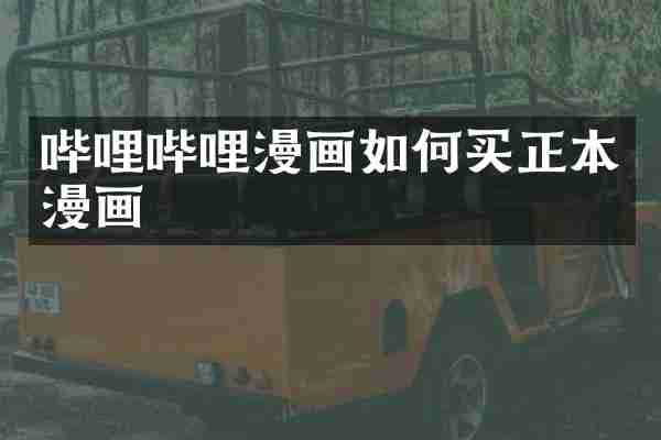 哔哩哔哩漫画如何买正本漫画