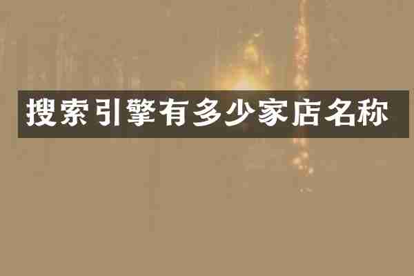 搜索引擎有多少家店名称