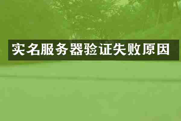 实名服务器验证失败原因