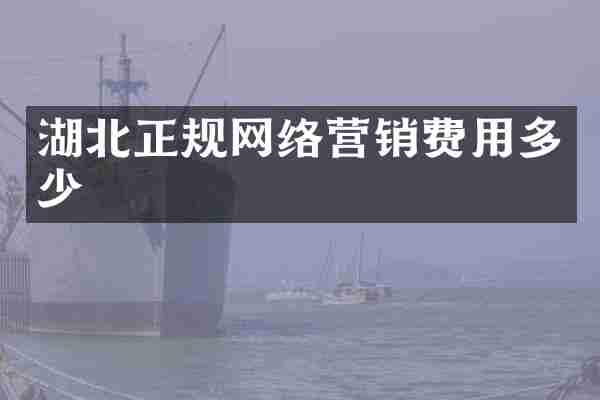 湖北正规网络营销费用多少