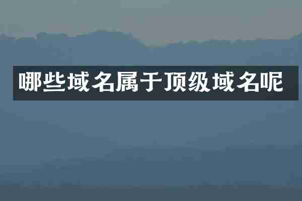 哪些域名属于顶级域名呢