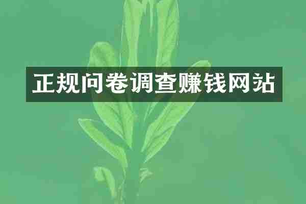 正规问卷调查赚钱网站