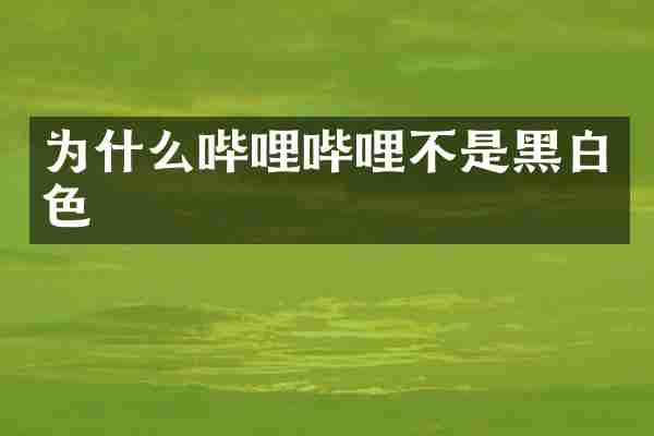 为什么哔哩哔哩不是黑白色