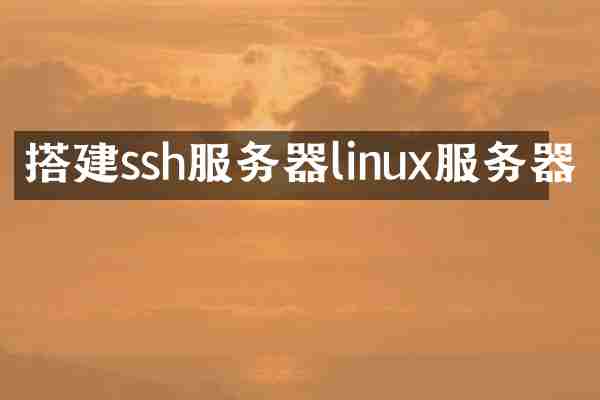 搭建ssh服务器linux服务器