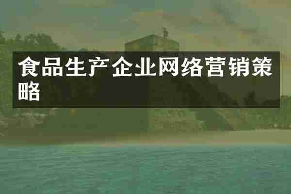 食品生产企业网络营销策略