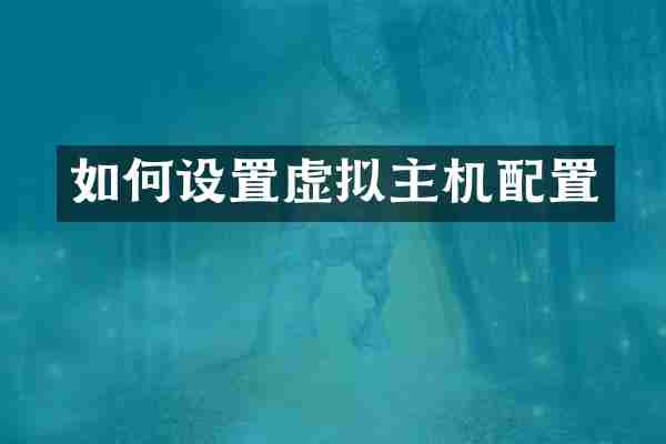 如何设置虚拟主机配置