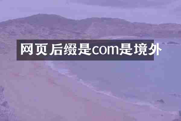 网页后缀是com是境外