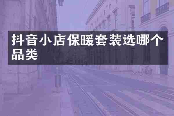 抖音小店保暖套装选哪个品类