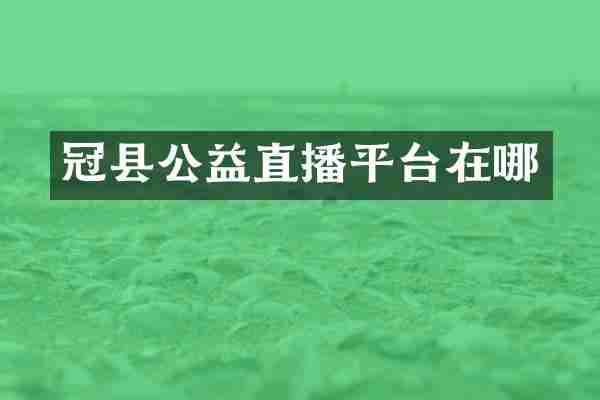 冠县公益直播平台在哪