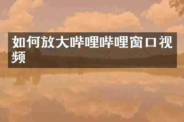 如何放大哔哩哔哩窗口视频