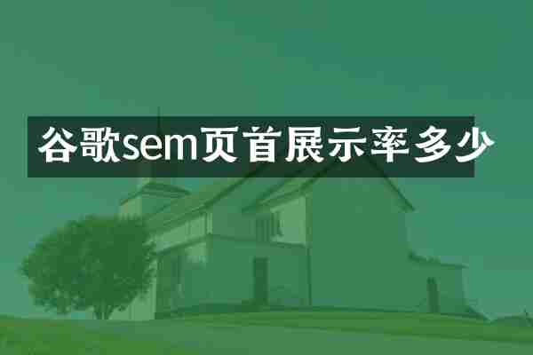 谷歌sem页首展示率多少