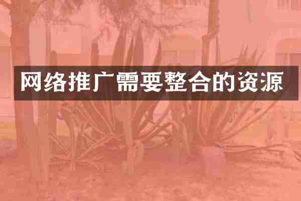 网络推广需要整合的资源