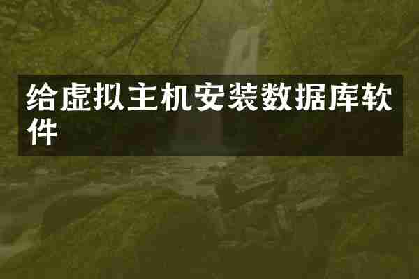 给虚拟主机安装数据库软件