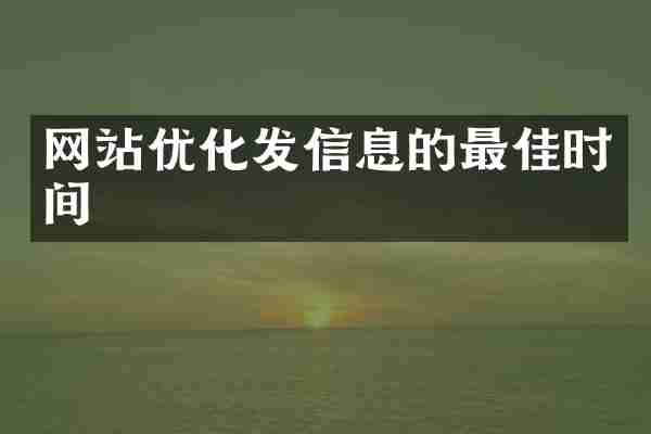 网站优化发信息的最佳时间