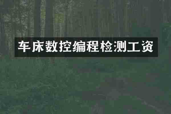 车床数控编程检测工资