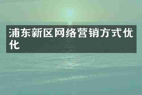 浦东新区网络营销方式优化