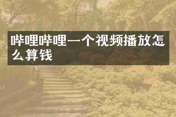 哔哩哔哩一个视频播放怎么算钱