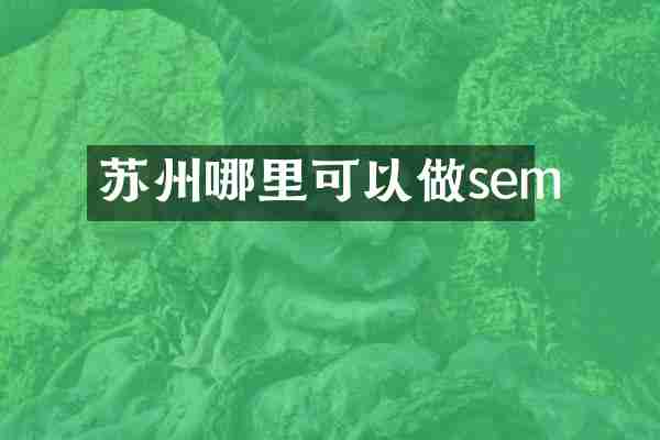 苏州哪里可以做sem
