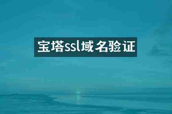 宝塔ssl域名验证
