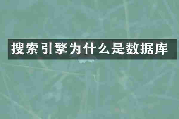搜索引擎为什么是数据库